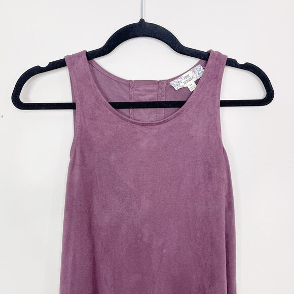 Pink Republic XSmall Purple Faux Sueded Lace Back Dress Sleeveless Artisan Wine - Picture 3 of 11